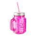 Coloured Glass Mason Jar With Straw Assorted Colours Drinkware FabFinds   