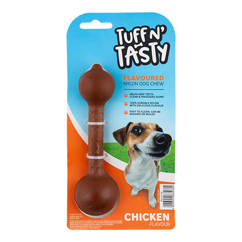 Tuff N' Tasty Chicken Flavoured Nylon Dumbbell Chew Pet Toy The Pet Hut   