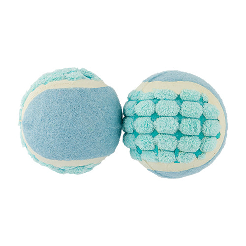 Pet Touch Textured Doggy Play Balls 2 Pack Assorted Colours Dog Toys Pet Touch Blue  