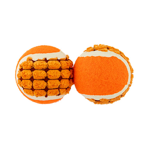 Pet Touch Textured Doggy Play Balls 2 Pack Assorted Colours Dog Toys Pet Touch Orange  