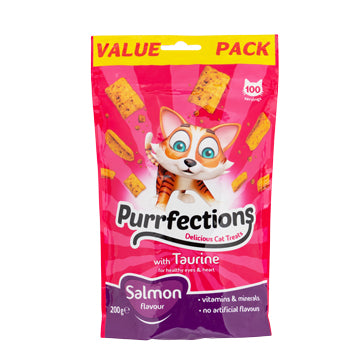 Purrfections Cat Treats Salmon Flavour 200g Cat Food & Treats Purrfections   