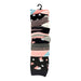Ladies Cotton Rich Patterned Socks 5 Pk Size 4-7 Assorted Styles Socks FabFinds Black Grey & Pink  