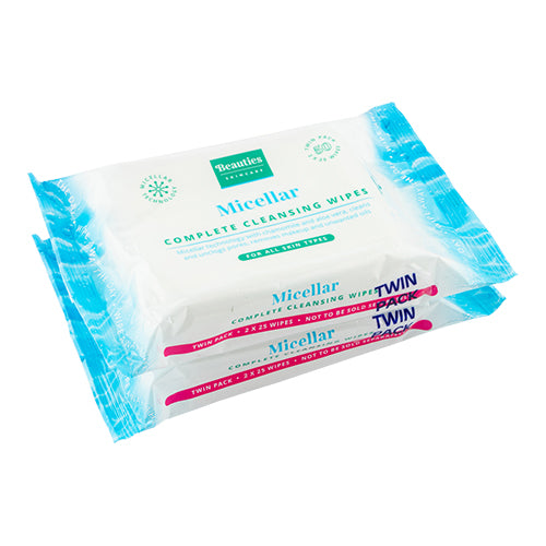 Beauties Skincare Micellar Cleansing Wipes Twin Pack Face Wipes Beauties Skincare   