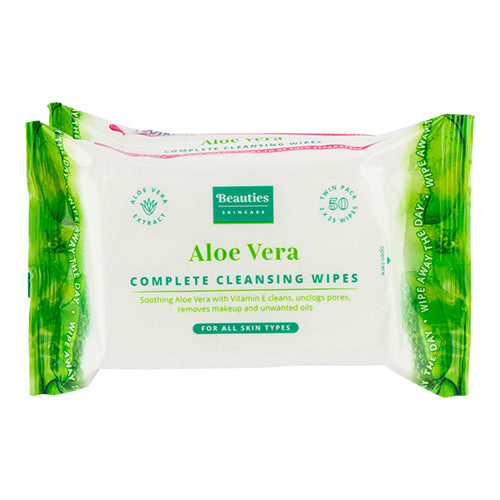 Beauties Skincare Aloe Vera Cleansing Face Wipes Twin Pack Face Wipes FabFinds   
