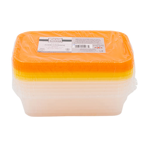 Kitchen Collection Food Storage Boxes Assorted Colours 6pk Food Storage Kitchen Collection Orange Lids  