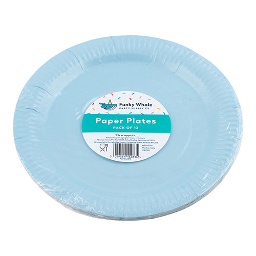 Funky Whale Paper Plates Pack of 12 Assorted Colours Disposable Plates Funky Whale   