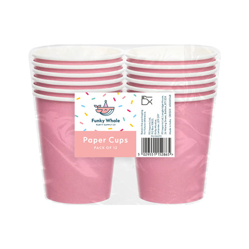 Funky Whale Paper Cups Assorted Colours Disposable Cups Funky Whale Pink  