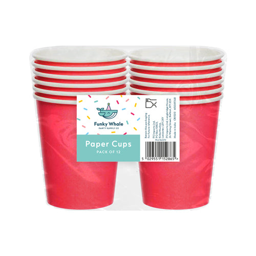 Funky Whale Paper Cups Assorted Colours Disposable Cups Funky Whale Red  