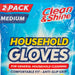 Clean & Shine Household Gloves 2 x M / L Hygiene Gloves Clean & Shine   