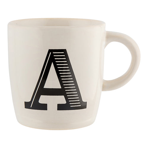 Black & White Alphabet Hugga Mugs Assorted Letters Mugs FabFinds   