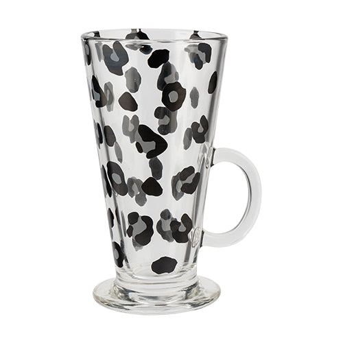 Latte Tall Drinking Glass Leopard & Flowers Assorted Styles Mugs Goodiez ltd   