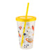 Space Themed Plastic Drinking Cup With Straw Assorted Colours Kitchen Accessories FabFinds   