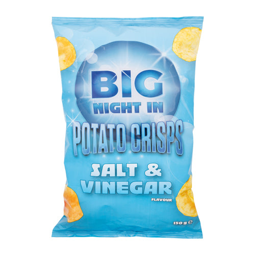 Big Night In Salt & Vinegar Potato Crisps 150g Crisps, Snacks & Popcorn Big Night In   