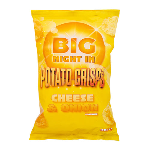Big Night In Cheese & Onion Potato Crisps 150g Crisps, Snacks & Popcorn Big Night In   