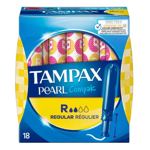 Tampax Pearl Compak Comfortable & Clean Regular 18pk Feminine Care Tampax   
