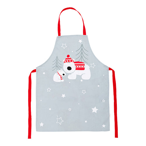 Grey Polar Bear Christmas Apron Kitchen Accessories FabFinds   