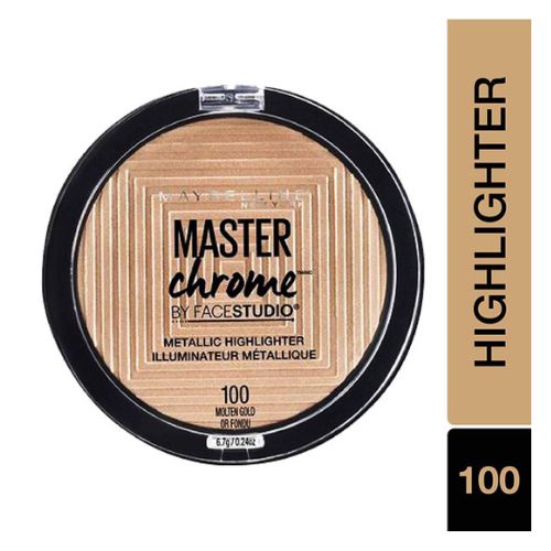 Maybelline Master Chrome Metallic Highlighter 100 Molten Gold 9g Highlighters & Luminizers maybelline   