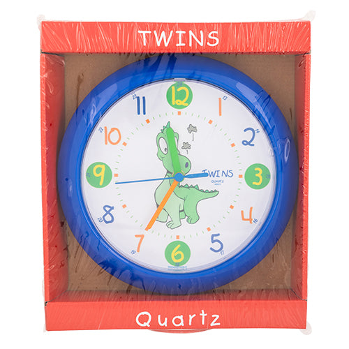 Twins Quartz Kids Dinosaur Clock 21cm Clocks Twins Quartz   