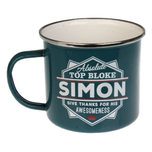 Enamel Personalised Coffee Mug Simon Mugs FabFinds   