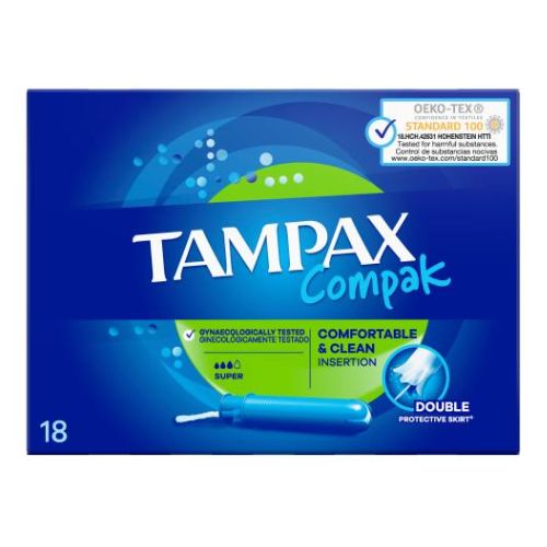 Tampax Compak Comfortable & Clean Super 18 Pk Feminine Care Tampax   