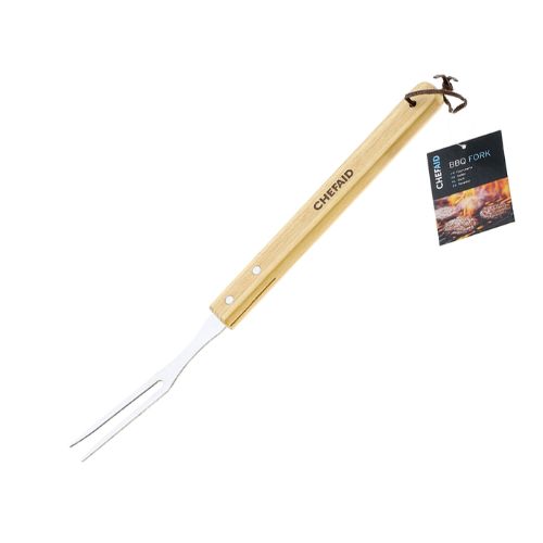 Chef Aid Stainless Steel & Wooden Handle BBQ Fork BBQ chefaid   