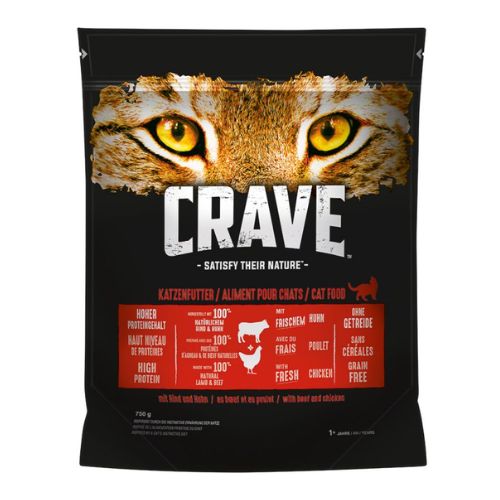 Crave With Beef & Chicken Adult Dry Cat Food 750g Cat Food & Treats Crave   