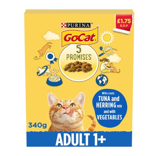 Purina GoCat Tuna & Herring Mix 1+ Years 340g Cat Food & Treats Purina   