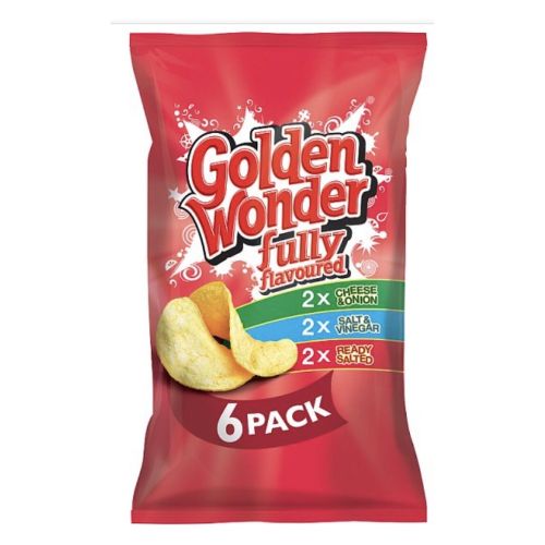 Golden Wonder Fully Flavoured 6 x 25g Crisps, Snacks & Popcorn Golden Wonder   