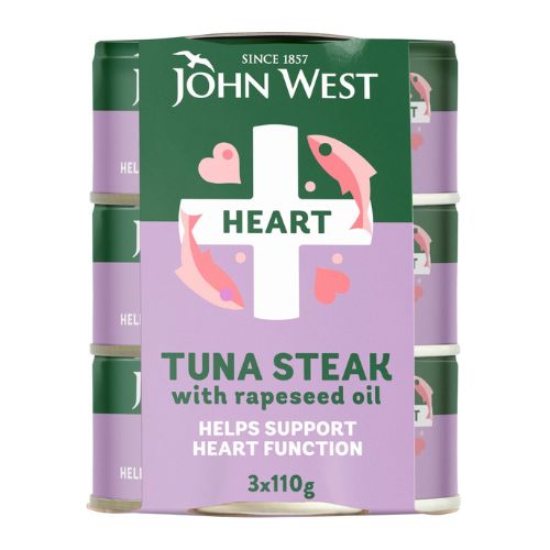 John West Tuna Steak With Rapeseed Oil 3 x 110g Tins & Cans John West   
