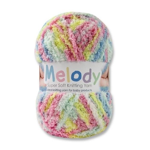 Melody Super Soft Knitting Yarn 200g Assorted Colours Knitting Yarn & Wool FabFinds Pastel Multicoloured  