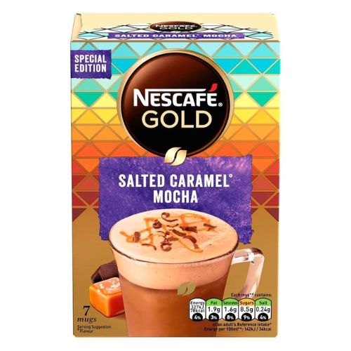 Nescafe Gold Salted Mocha Instant Coffee 7 x 19g (133g) BBE 4/2024 Tea & Coffee Nescafé   