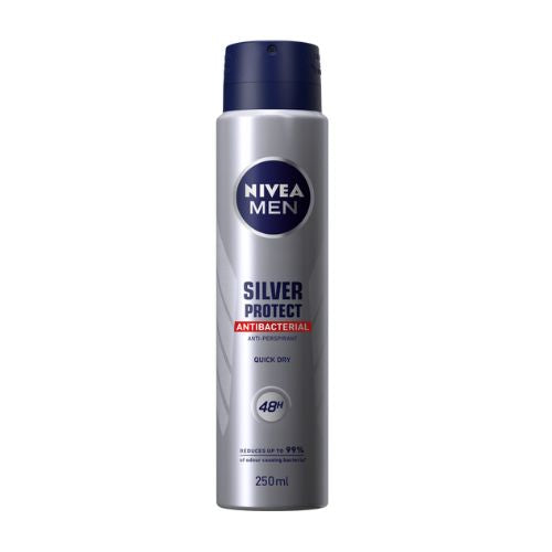 Nivea Men Silver Protect Antibacterial Antiperspirant 250ml Deodorant & Antiperspirants nivea   
