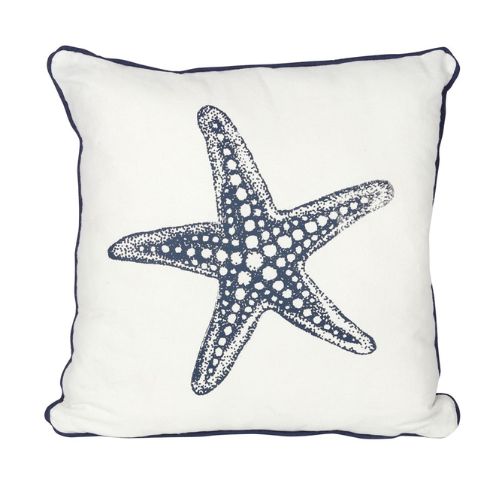Star Fish White & Navy Cushion 33cm x 34cm Cushions Something different wholesale   