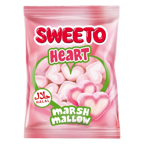 Sweeto Heart Marsh Mallow 25g Sweets, Mints & Chewing Gum sweeto   