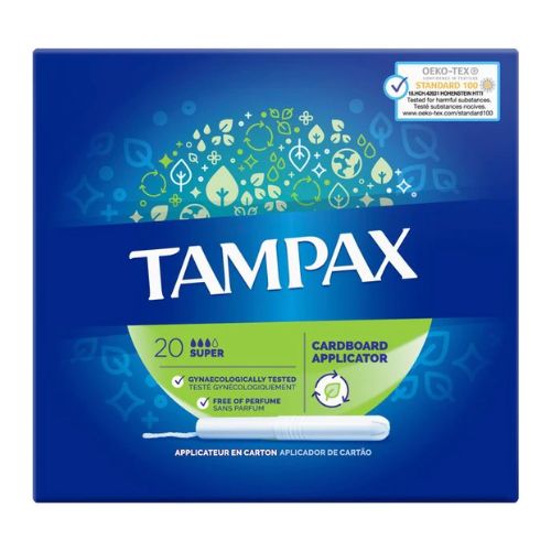 Tampax Super Tampons With Cardboard Applicator 20 pack Feminine Care Tampax   
