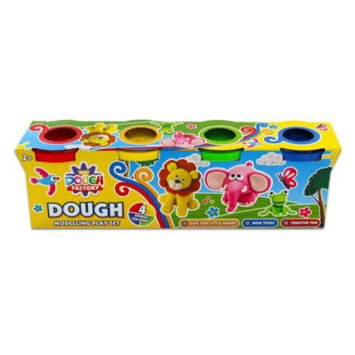 The Dough Factory Modelling Play Set 4 x 5oz Tubs Arts & Crafts The Dough Factory   