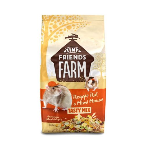 Tiny Friends Farm Reggie Rat & Mimi Mouse Tasty Mix 850g Small Animal Pet Food tiny friends farm   