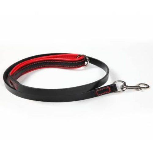 Hounds Contrast Leather Dog Lead Dog Accessories Hounds Black/Red  