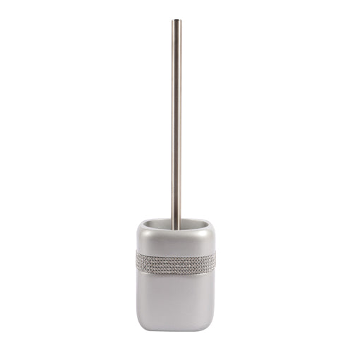 Diamante and Grey Toilet Holder and Brush Toilet Brushes & Holders FabFinds   