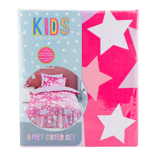 Kids Collection Pink Star Duvet Cover Set Single Duvet Sets Fabfinds   
