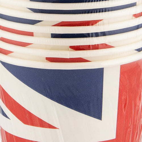 Union Jack Paper Cups 10 Pack 240ml  FabFinds   