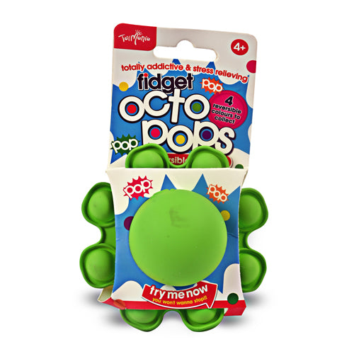 Fidget Octo Pops Reversible Octopus Assorted Colours Games & Puzzles Toy Mania Green  