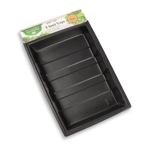 For The Love of Gardening 5 Seed Trays Assorted Colours Gardening FabFinds Black  