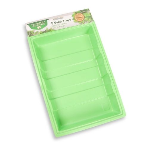 For The Love of Gardening 5 Seed Trays Assorted Colours Gardening FabFinds Green  