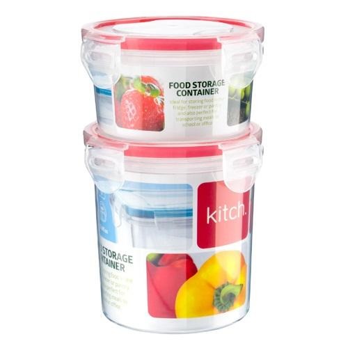 Kitch. Click & Close Food Storage Containers Set Of 2 Kitchen Storage Kitch.   
