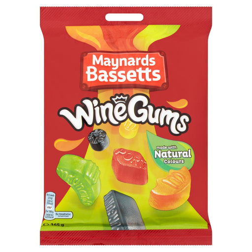 Maynard Bassetts Wine Gums 165g Sweets, Mints & Chewing Gum Maynards   