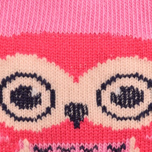 Kids Zone Pink Owl Elasticated Socks 5 Pk Assorted Sizes Socks FabFinds   