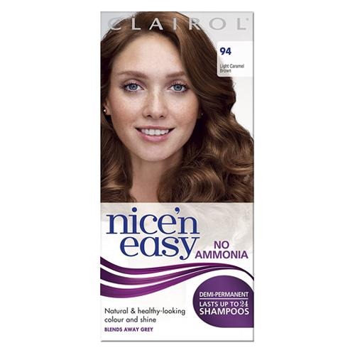Clairol Nice n Easy Hair Colour in Light Caramel Brown 94 Hair Dye clairol   