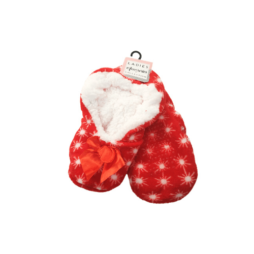 Ladies Cosy Toes Slippers Red & White Slippers Love to Laze UK 3-4  