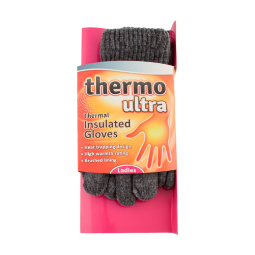 Ladies Thermo Ultra Insulated Gloves Assorted Colours Hats, Gloves & Scarves FabFinds Grey  